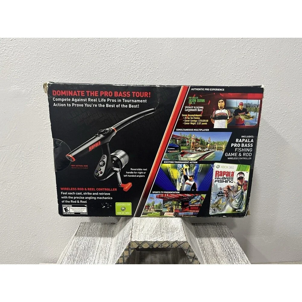 Xbox 360 Rapala Pro Bass Fishing Game With Fishing Rod Controller NEW Opened Box